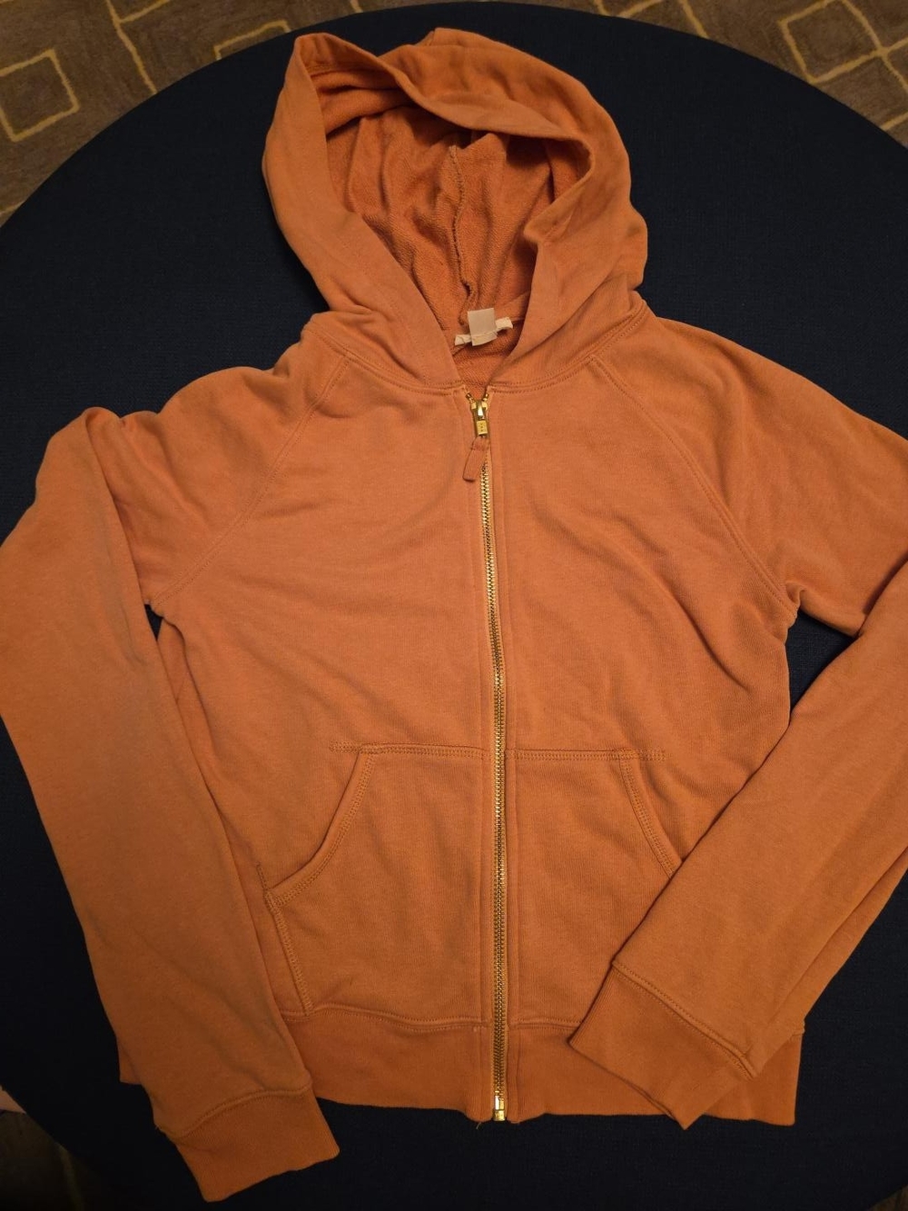J.Crew Crewcuts Kids XL Rust Terracotta Full Zip Hoodie Cotton Blend